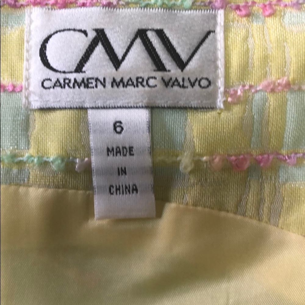 Carmen Marc Valvo yellow cocktail dress, size 6 - Picture 4 of 5